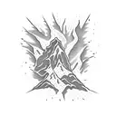 volcano tattoo design idea