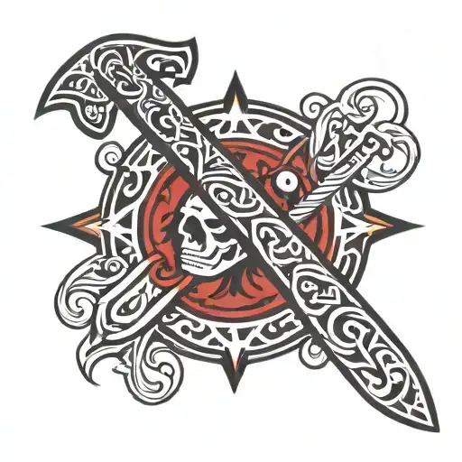 tribal tattoo machete tattoo design idea