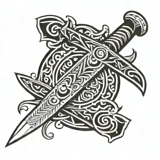 tribal tattoo machete salawaku tattoo design idea