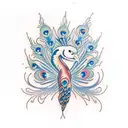 long peacock tattoo design idea