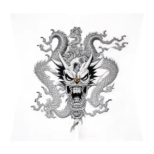 kaido dragon of one piece chest to shoulder design tattoo design idea