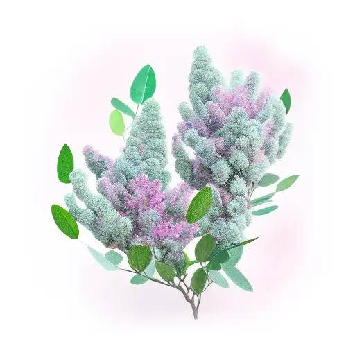 crape myrtle eucalyptus jade plat peony tattoo design idea