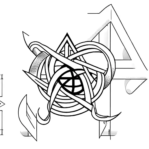 cancer ribbon with aries star sign tattoo design idea