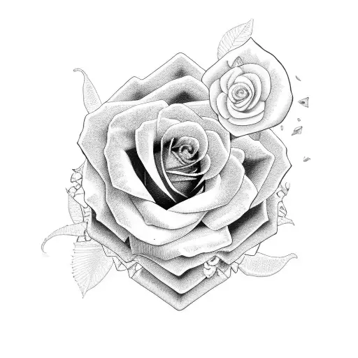 rose butterfly rip mum tattoo design idea