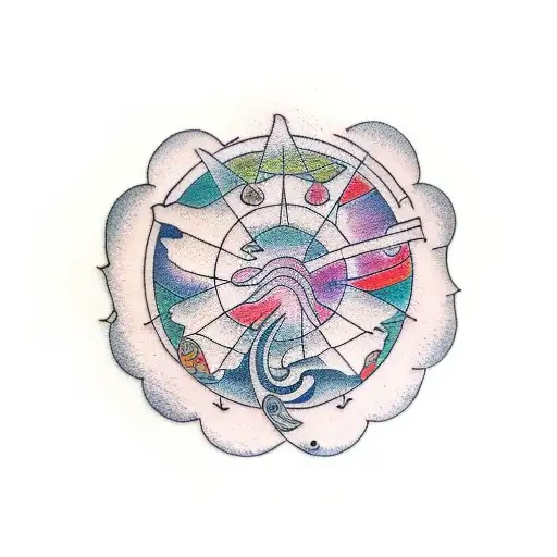 meditation inside enso circle tattoo design idea