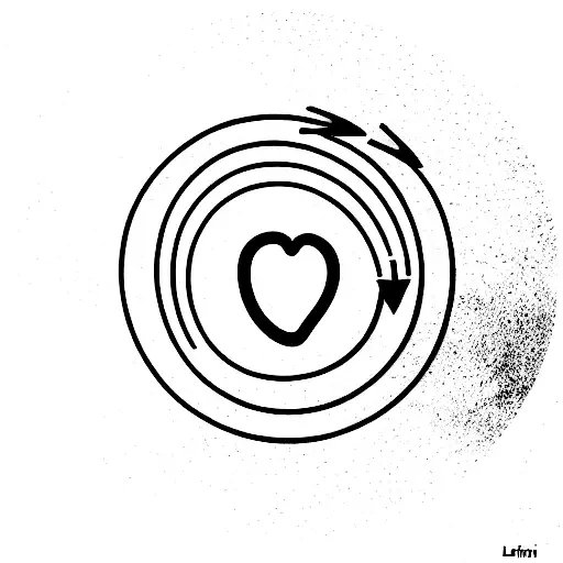 heart and mind balance inside enso circle tattoo design idea