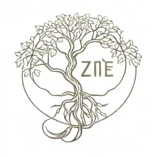 infinity tree of life & zero fucks given tattoo design idea