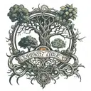 infinity tree of life & zero fucks given tattoo design idea