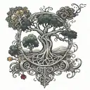 infinity tree of life & zero fucks given tattoo design idea