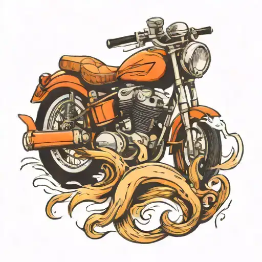 anchor boat motor bike tattoo design idea