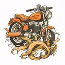 anchor boat motor bike tattoo design idea