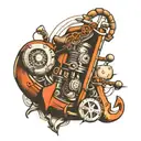 anchor boat motor bike tattoo design idea