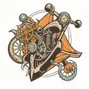 anchor boat motor bike tattoo design idea