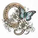 Horseshoe and Butterfly tattoo design idea