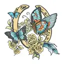 Horseshoe and Butterfly tattoo design idea