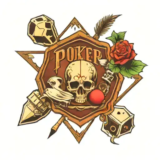 I'd like to combine poker, golf, and drone flying tattoo design idea