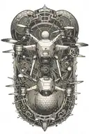 A drone with a golfball as the center.  Possibly using golf clubs for the propellers tattoo design idea