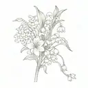lily of the valley and honeysuckle flowers tattoo design idea