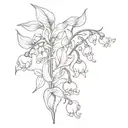 lily of the valley and honeysuckle flowers tattoo design idea