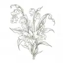lily of the valley and honeysuckle flowers tattoo design idea