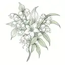 lily of the valley and honeysuckle flowers tattoo design idea