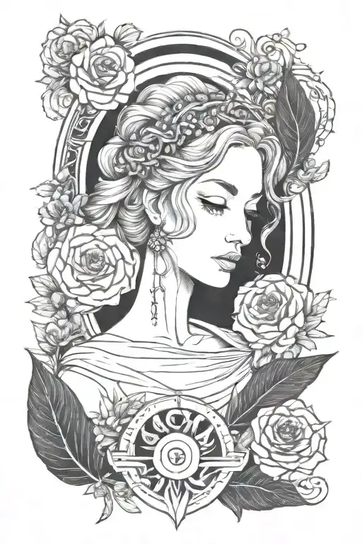 virgo woman tattoo design idea