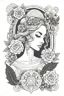 virgo woman tattoo design idea