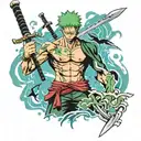 zoro his sword tattoo tattoo design idea