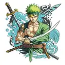 zoro his sword tattoo tattoo design idea