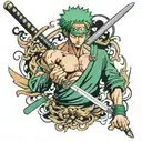 zoro his sword tattoo tattoo design idea