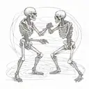 skeletons wrestling match tattoo design idea