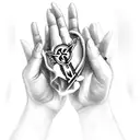 hands praying with rosary in hands satanic influence  tattoo design idea