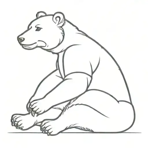 sitting polo bear tattoo design idea