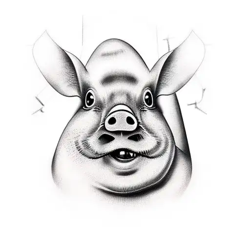 dancing ham tattoo design idea