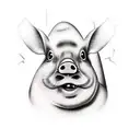 dancing ham tattoo design idea
