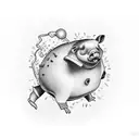 dancing ham tattoo design idea