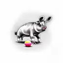 dancing ham tattoo design idea