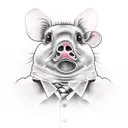 dancing ham tattoo design idea