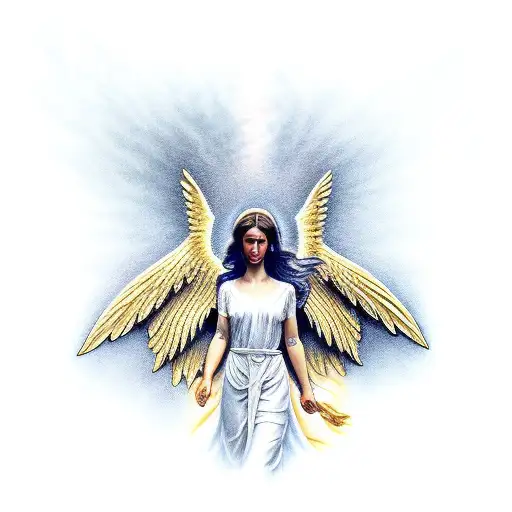 biblically correct angel tattoo design idea