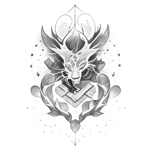 spellbook with magic tattoo design idea