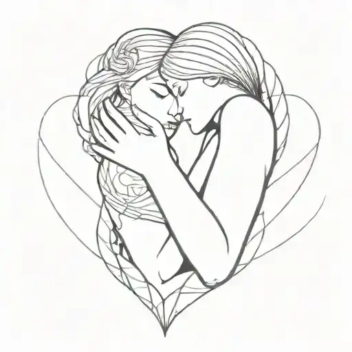 Two arms hugging yourself in the shape of a heart fine line tattoo tattoo design idea
