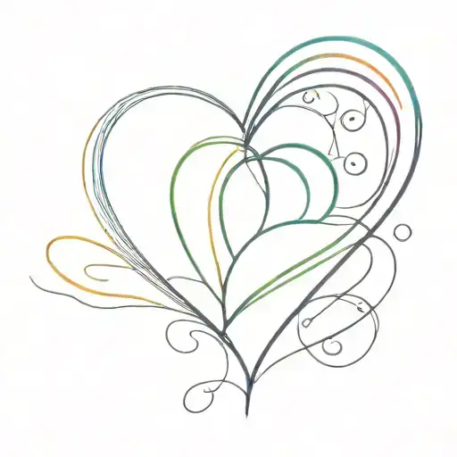 rainbow heart  tattoo design idea