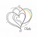rainbow heart  tattoo design idea