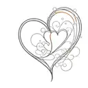 rainbow heart  tattoo design idea