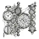 DNA and time heals all tattoo design idea