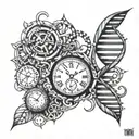 DNA and time heals all tattoo design idea