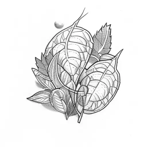 mint leaves tattoo design idea