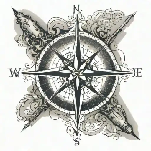 An intricate compass rose tattoo with coordinates of your favorite travel destinations tattoo design idea