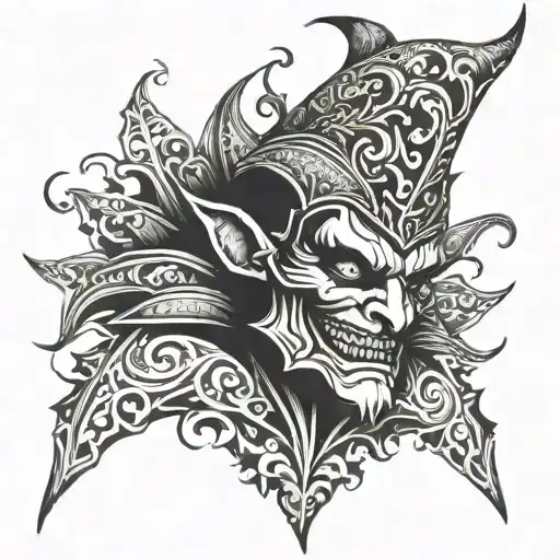 Shadow jester tattoo design idea