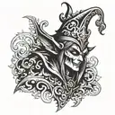 Shadow jester tattoo design idea
